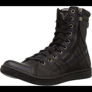 Diesel Leather zip fashion boots hi top sneakers D- Valadium men’s 9
